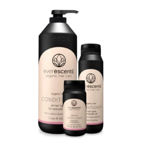 Everescents Rose Conditioner Group bottles